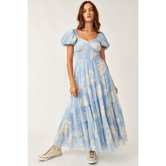 Free People Sundrenched Floral Tiered Maxi Sundress Small S NEW $168 - Picture 1 of 7